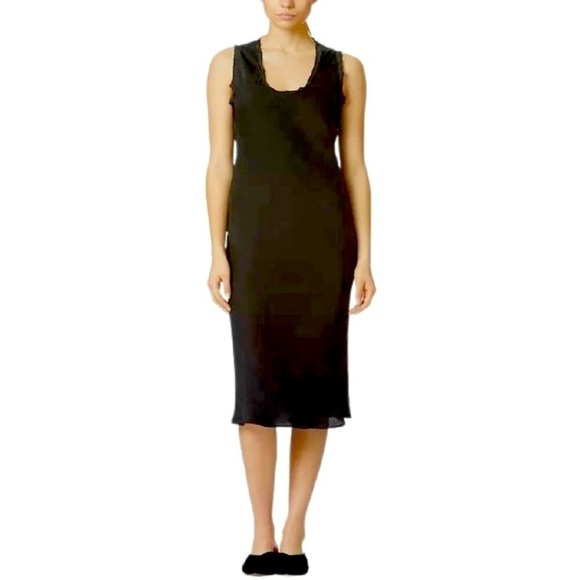 AVEC LES FILLES BLACK SLIP DRESS SZ LARGE - Picture 3 of 6